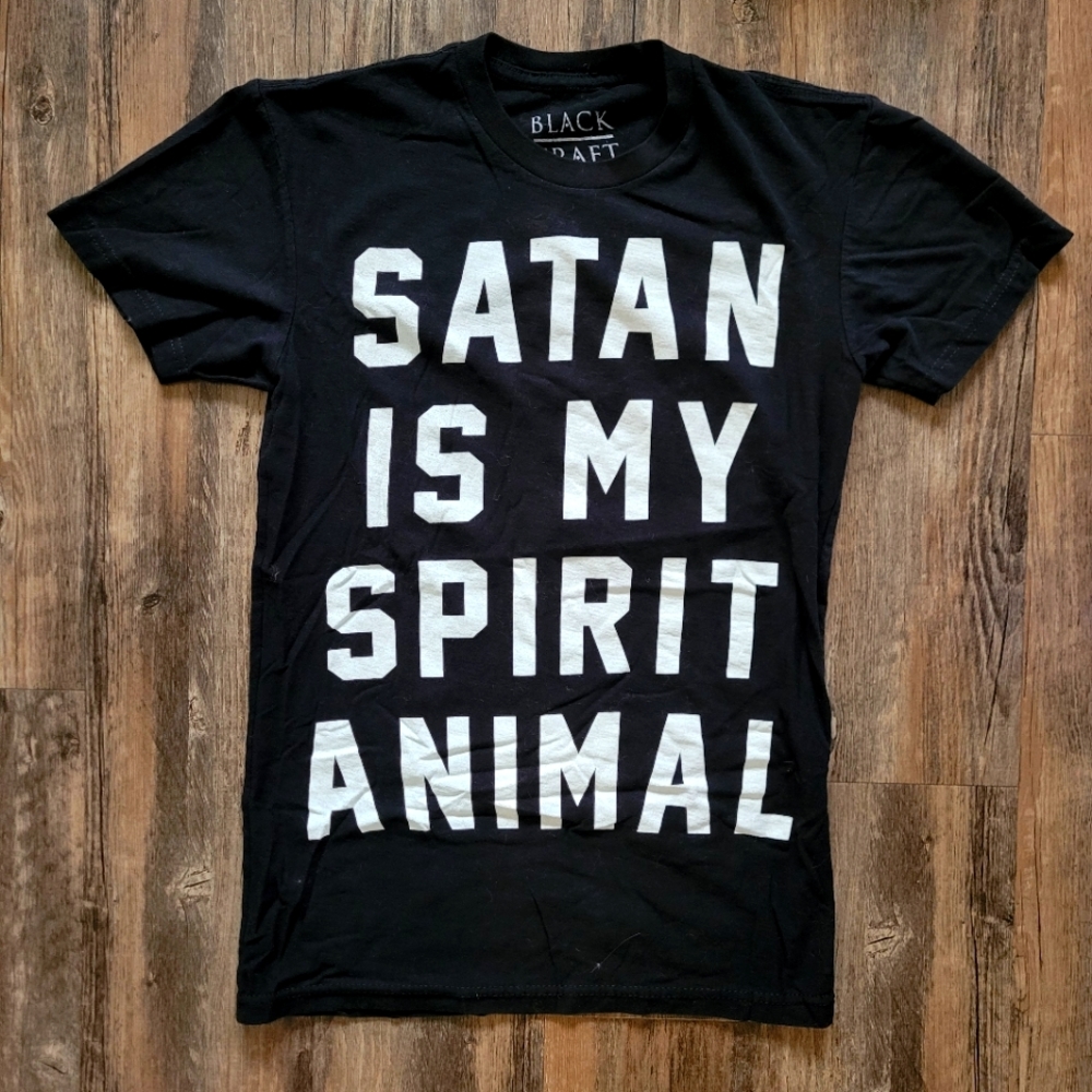 Black 'Satan Is My Spirit Animal' Short Sleeve Tee